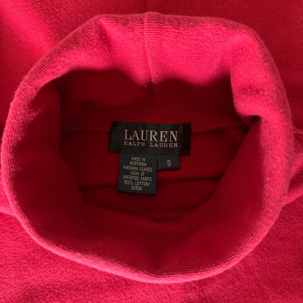 SOLD on depop LAUREN Ralph Lauren Red Turtleneck Sweater 100% cotton size S - Picture 6 of 6